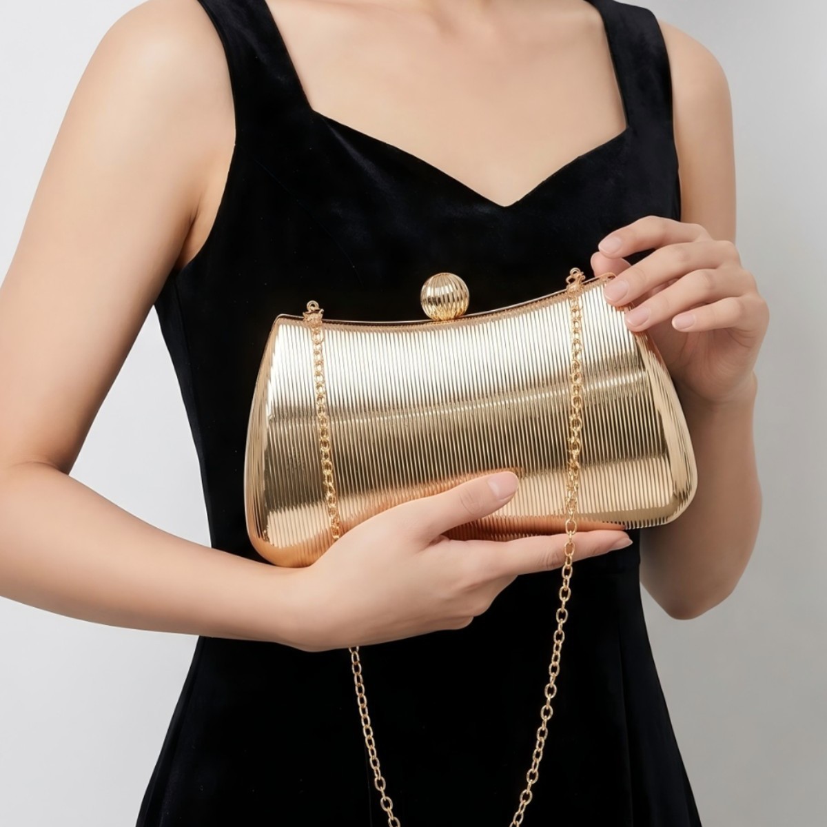 Luxury Bags Gold - Bolsa de jantar feminina elegante com