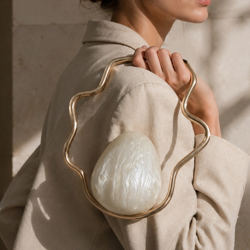 Luxury Bags Gold - Mini Bolsa de Acrílico em Formato