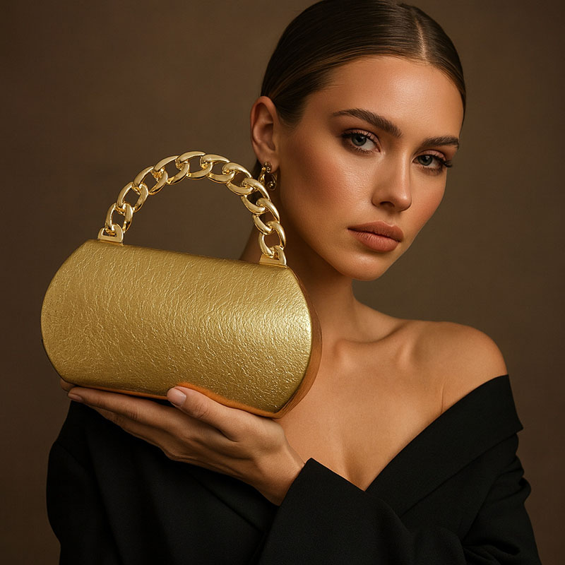 Luxury Bags Gold - Luxo ouro metal fivela caixa embreagem