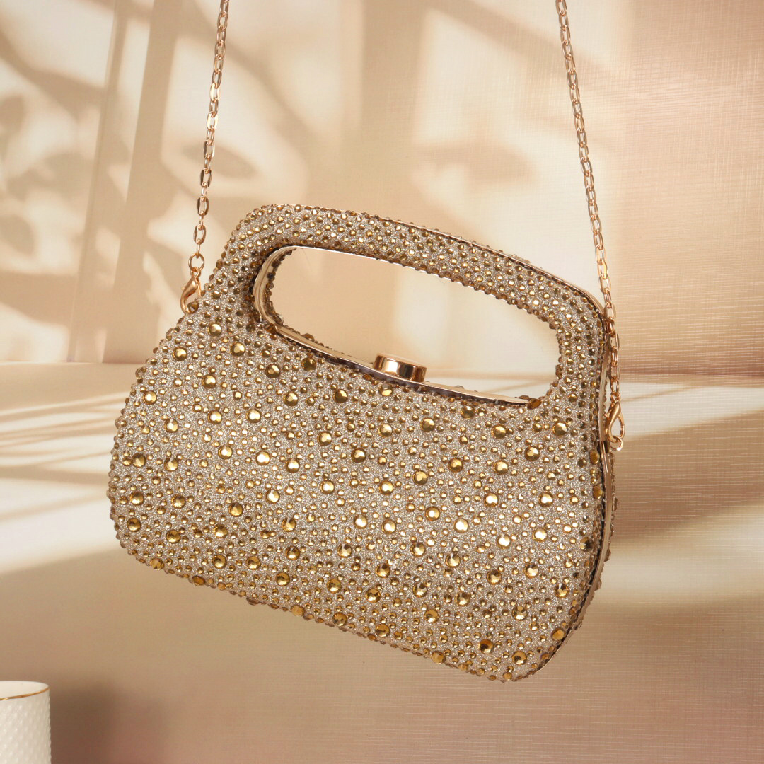 Luxury Bags Gold - Bolsa de festa luxuosa com glitter