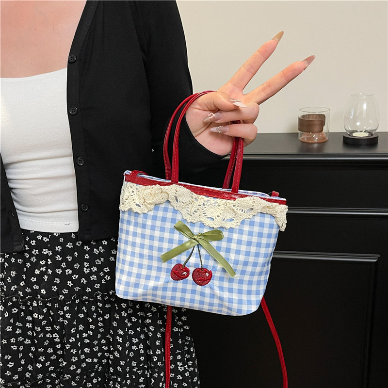 Luxury Bags Quality - Nova bolsa feminina coreano xadrez bolinhas