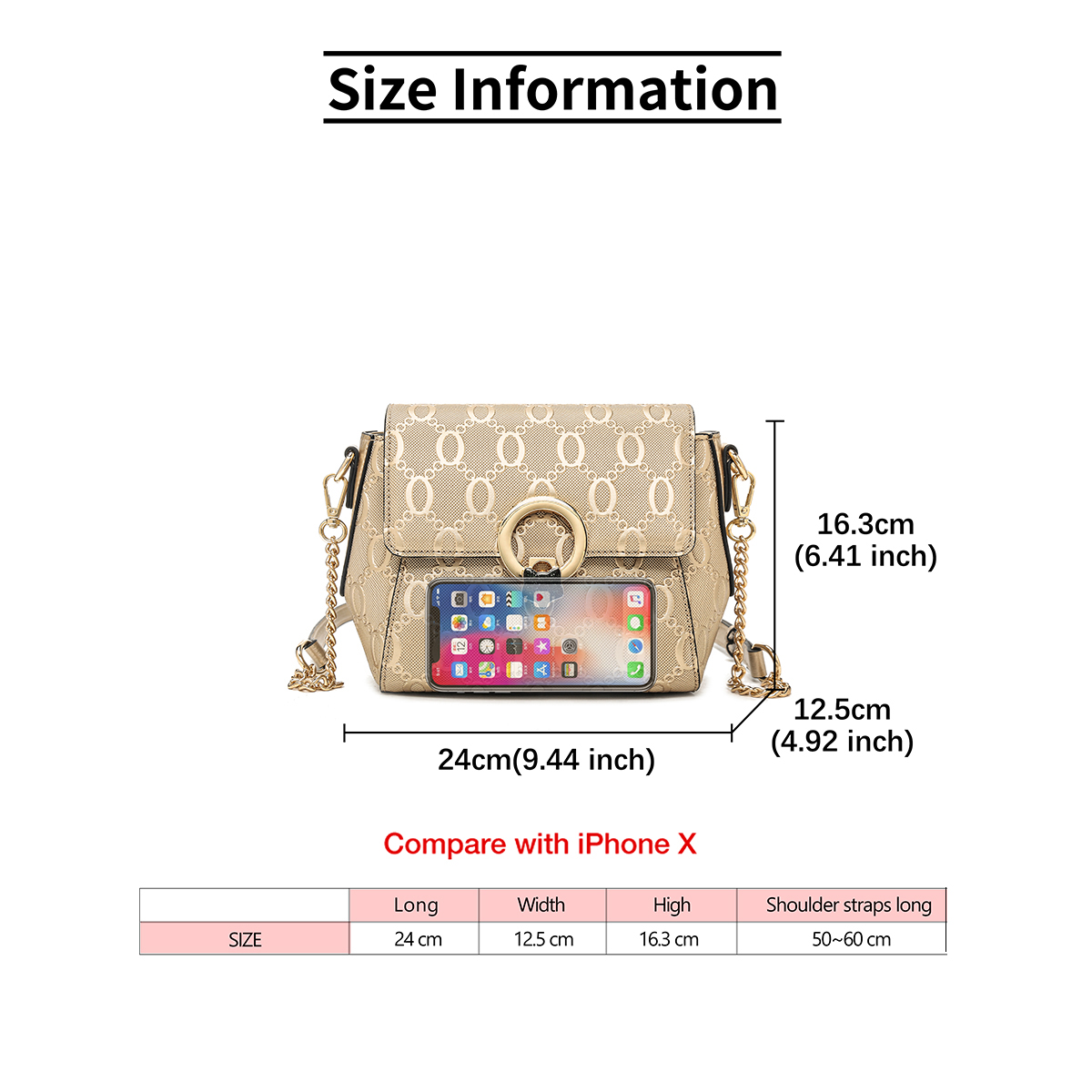 Bolsa de Ombro Feminina de Lux - Luxury Bags Gold avaliação e preço
