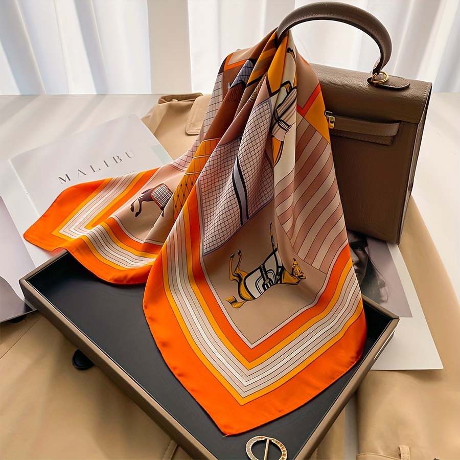 Lenço de seda quadrado padrão  - Luxury Bags Office avaliação e preço