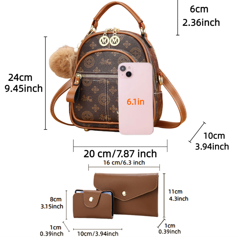 Conjunto de 3 peças de bolsas  - Luxury Zipper Bags avaliação e preço