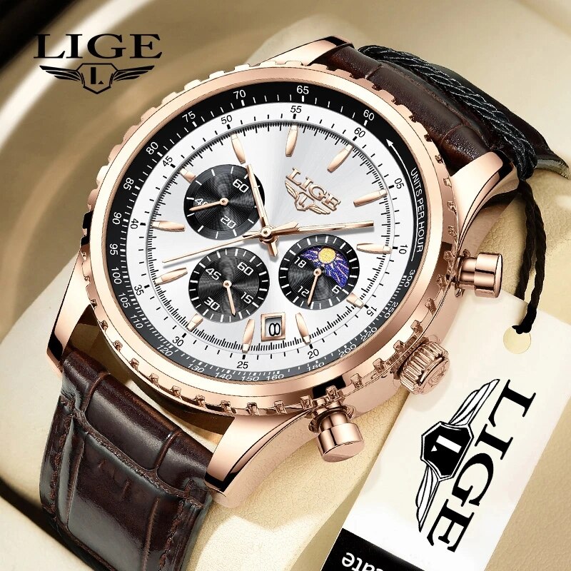 LIGE-Relógio de pulso de quart - Luxury Bags Brands List avaliação e preço