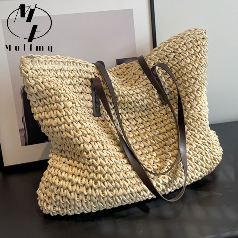 Palha tecido tote sacos casual - Luxury Bags For Summer avaliação e preço