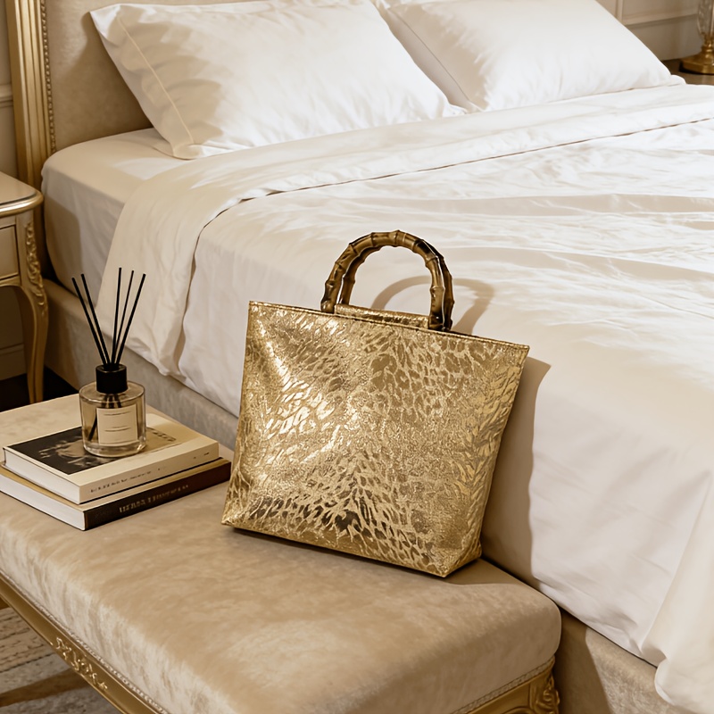 Bolsa tote feminina em jacquar - Luxury Bags Gold avaliação e preço