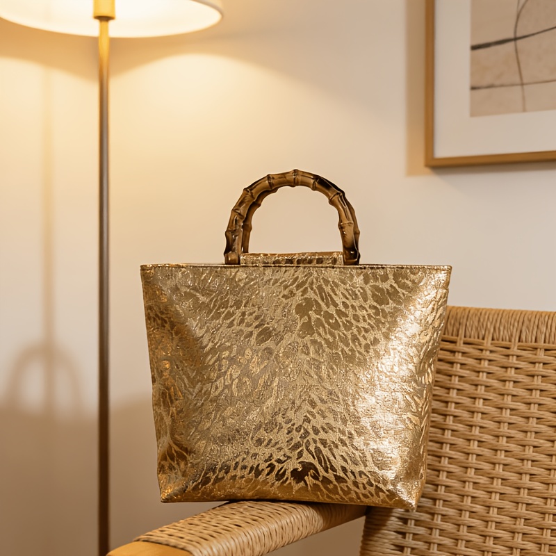 Bolsa tote feminina em jacquar - Luxury Bags Gold avaliação e preço