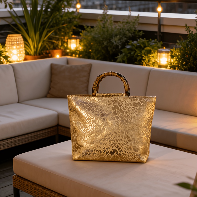 Bolsa tote feminina em jacquar - Luxury Bags Gold avaliação e preço