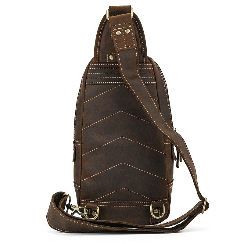 Bolsa de peito de couro real m - Luxury Zipper Bags avaliação e preço