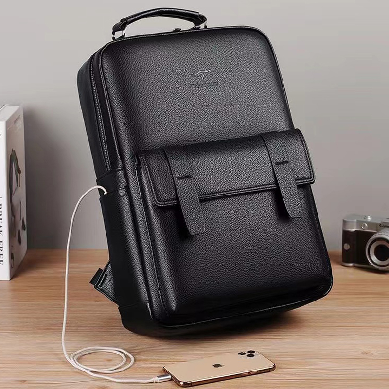 Mochila masculina de couro de  - Luxury Zipper Bags avaliação e preço