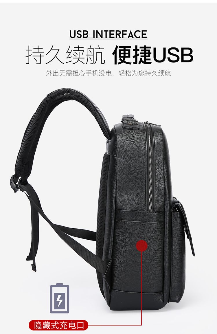 Mochila masculina de couro de  - Luxury Zipper Bags avaliação e preço